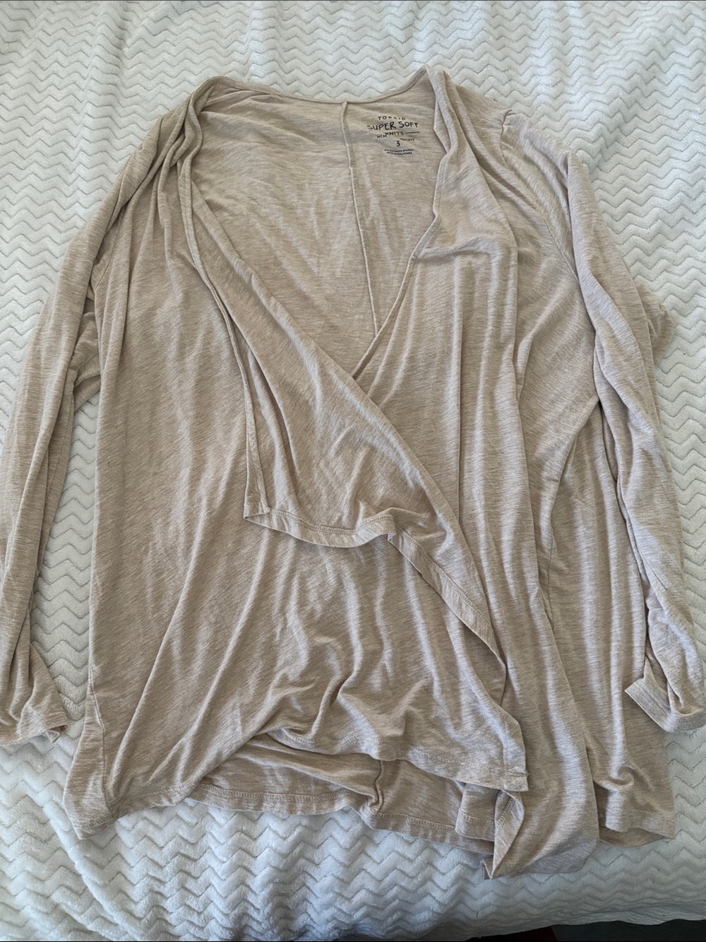 torrid Light Taupe Draped Open-Front Cardigan